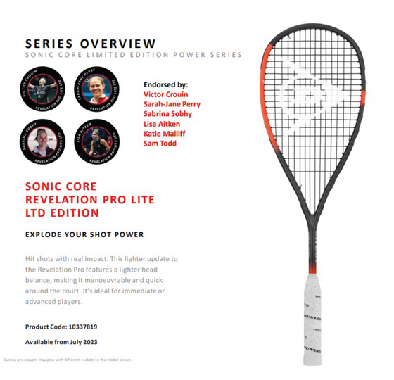 Dunlop Sonic Core revelation Pro Lite Squash Racket LTD Edition