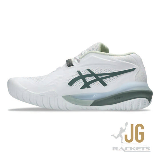 Asics Gel Resolution X Womens (Wide) Tennis Shoe White/Monument Blue
