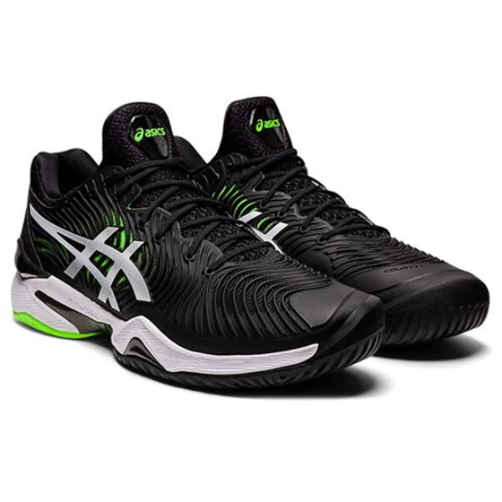 Asics Mens Court FF 2 Black/Green Gecko Tennis Shoe